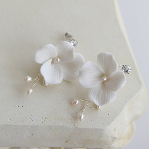 Ceramic Flower Earrings 3.8 Cm Diameter Large Flowers – Useful Gifts — 1