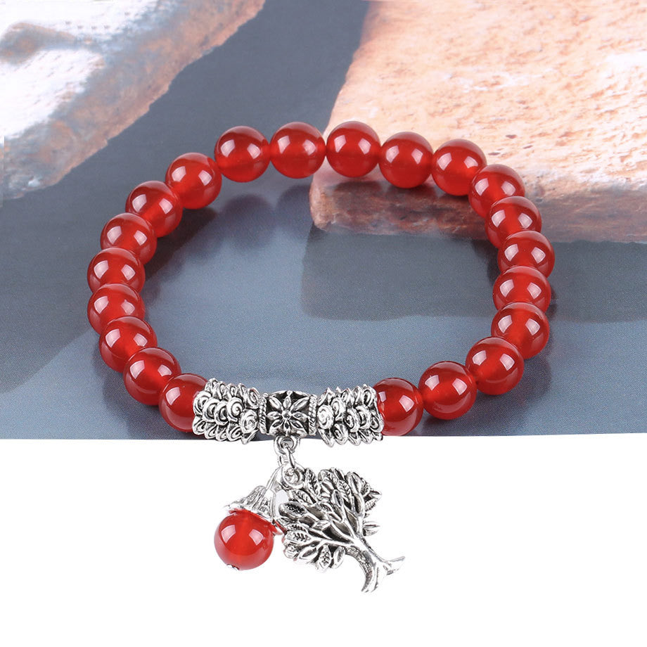 Vintage Wisdom Tree Ancient Silver Charm Bead String – Gifts for Her — 1