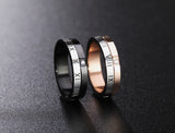 Rotatable Roman Numeral Titanium Steel Couple Ring – Gifts for Couples — 11