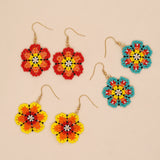 Bohemian Bead Woven Flower Fashion Earrings – Stylish Gifts — 1