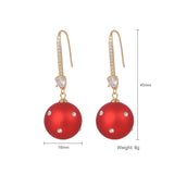 Short Pearl Frosted Bead Copper Earrings – Useful Gifts — 7