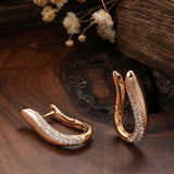 Simple Geometric Inlaid Zirconium Earrings Elegant – Stylish Gifts — 3