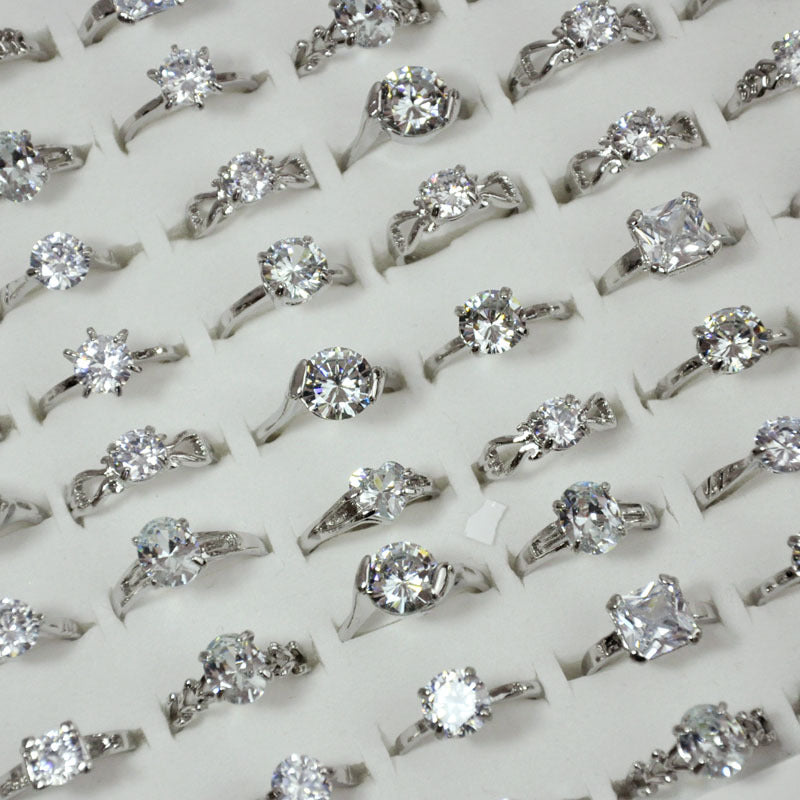High Quality Zircon Crystal Silver Plated Ring Women – Gifts for Her — 1