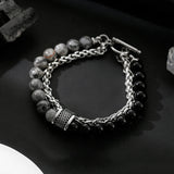 Natural Stone Frosted Bead Chain Beaded Titanium – Jewelry Gift Ideas — 3