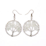 Hand Wrapped Curved Natural Gravel Colorful Earrings – Stylish Gifts — 14