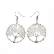 Hand Wrapped Curved Natural Gravel Colorful Earrings – Stylish Gifts — 14