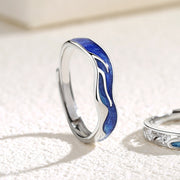 A Pair Of Pure Silver Wave Rings – Stylish Gifts — 1