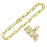 Square Diamond Patchwork Letter Pendant Necklace – Jewelry Gift Ideas — 5