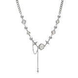 Moonlight Zirconia Cross Tassel Titanium Necklace – Jewelry Gift Ideas — 5