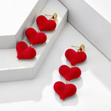 Earrings Personality Exaggerated Red Heart Long – Stylish Gifts — 3