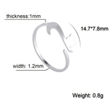 Stainless Steel Color Cute Kitten Solid Ring – Cat Lover Gifts — 4