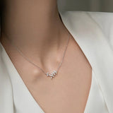 S925 Sterling Silver Leaf Shaped Necklace – Jewelry Gift Ideas — 1