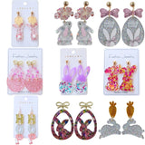 Cute Easter Acrylic Starry Rabbit Earrings – Gifts for Pet Lovers — 4