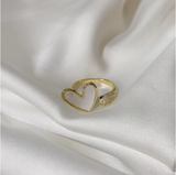 White Love Ring Microinlaid Zircon Opening Ring – Gifts for Couples — 2