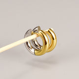 Metal Thick Titanium Steel Gold Plated Earrings – Meaningful Gifts — 3