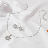 3pcs Snowflake Necklace Set With Rhinestones – Jewelry Gift Ideas — 5