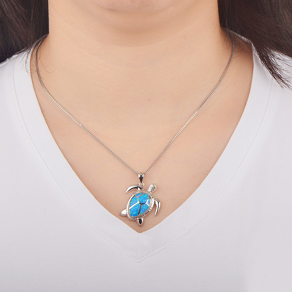 Opal Turtle Necklace Turtle Pendant Clavicle – Jewelry Gift Ideas — 1