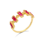 Red Corundum Square Ring Female – Gifts for Her — 4