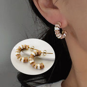 Enamel Drip Glazed Color C- Shaped Bamboo Stud Earrings – Gift Ideas — 18