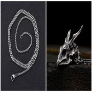 Sterling Silver Brass Demon Dragon Pendant – Jewelry Gift Ideas — 6
