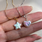 Simple Necklace Stars Heart Freshwater Pearl – Jewelry Gift Ideas — 3