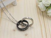 Rhinestone Double Ring Titanium Steel Couple – Jewelry Gift Ideas — 7