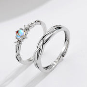 Moonstone Concentric Couples Pair Sterling Silver – Stylish Gifts — 1