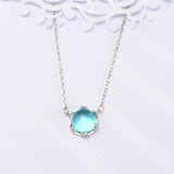 Sterling Silver Simple Round Moonstone Aurora – Jewelry Gift Ideas — 1