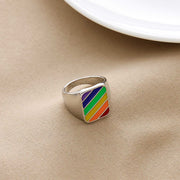 Temperament Fashion Large Ring Trend Rainbow – Stylish Gifts — 12
