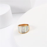 Fashion White Shell Mother Natural Abalone Shell Ring – Stylish Gifts — 3