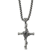 Thorn Rose Cross Necklace Men's Trendy – Jewelry Gift Ideas — 8