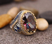 Vintage Pattern Ancient Dual Color Geometric Ring – Holiday Gift Ideas — 7