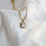 Women's 18K Gold Plated Hip Hop Gemstone Necklace – Jewelry Gift Ideas — 4