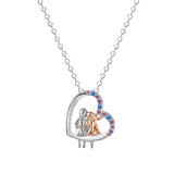 Love Couple Necklace With Colorful Rhinestones – Gifts for Couples — 4