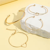 Vintage Gold Crystal Heart Letter Love Bangle – Jewelry Gift Ideas — 4