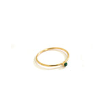Women's Dark Green Single Diamond Titanium Steel Ring – Gifts for Her — 4