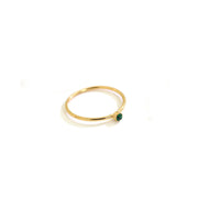 Women's Dark Green Single Diamond Titanium Steel Ring – Gifts for Her — 4