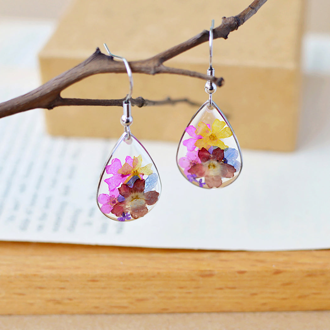 Double Sided Water Drop Dry Flower Earrings – Stylish Gifts — 1