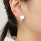 Premium Micro-Set Marquise Zircon Pearl Earrings – Useful Gifts — 1