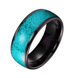 Titanium Steel Ring Inlaid With Turquoise – Surprise Gifts — 3