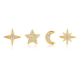 Flower Diamond-encrusted Overlay Wear Stacked Earrings – Stylish Gifts — 7