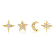 Flower Diamond-encrusted Overlay Wear Stacked Earrings – Stylish Gifts — 7