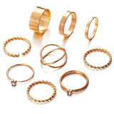 Ring Set Retro Diamonds Winding Knot Set – Practical Gifts — 6