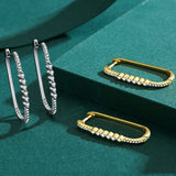 S925 Sterling Silver Square Earrings Women's European – Stylish Gifts — 7