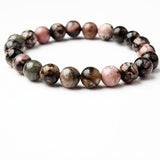 Rhodonite Beaded Bracelet Black Thread – Jewelry Gift Ideas — 4