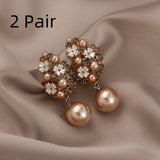 Rhinestones Flowers Pearls Earrings Fashion Elegant – Stylish Gifts — 6