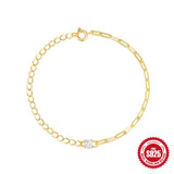 S925 Sterling Silver Zircon Stitching Bracelet – Jewelry Gift Ideas — 7