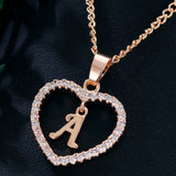 26 Letters Heart-shaped Zircon Pendant Necklace – Jewelry Gift Ideas — 11