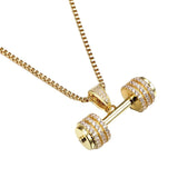 Diamond-studded zircon gold dumbbell pendant – Jewelry Gift Ideas — 2