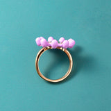 Cute Zircon Purple Flower Ring – Birthday Gifts — 6